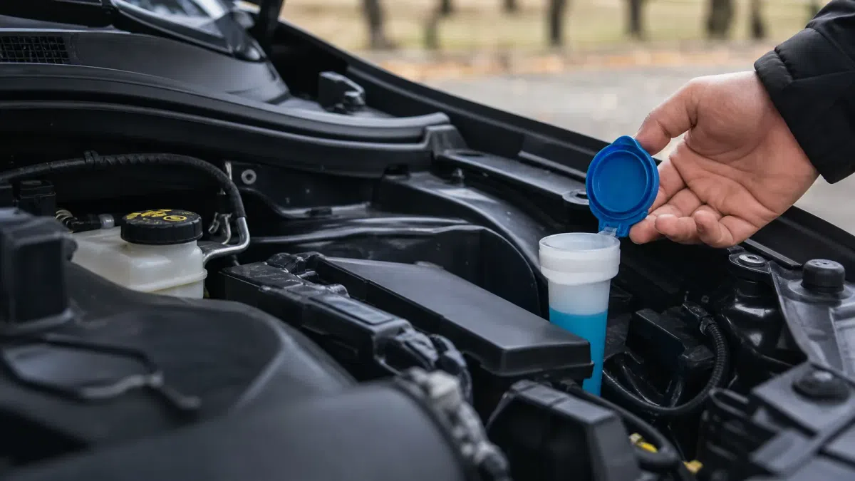 Płyn eksploatacyjny przy samochodzie